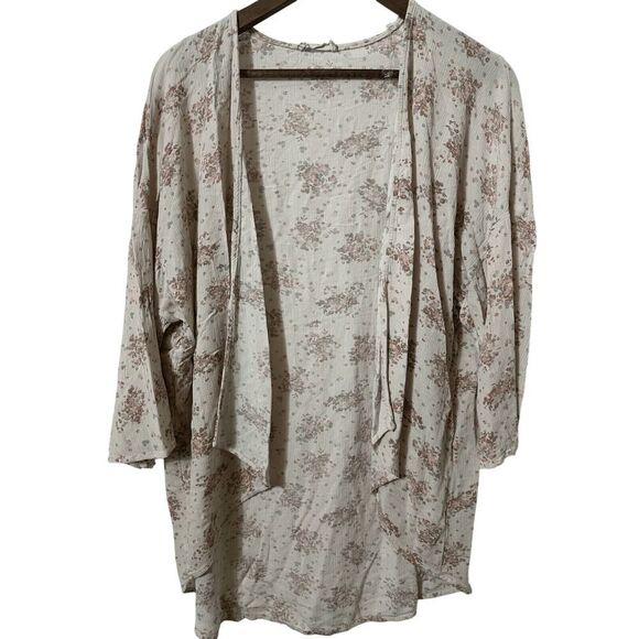 Altar'd State Womens Small Kimono Open Boho Floral Blouse Open Front - Picture 1 of 5